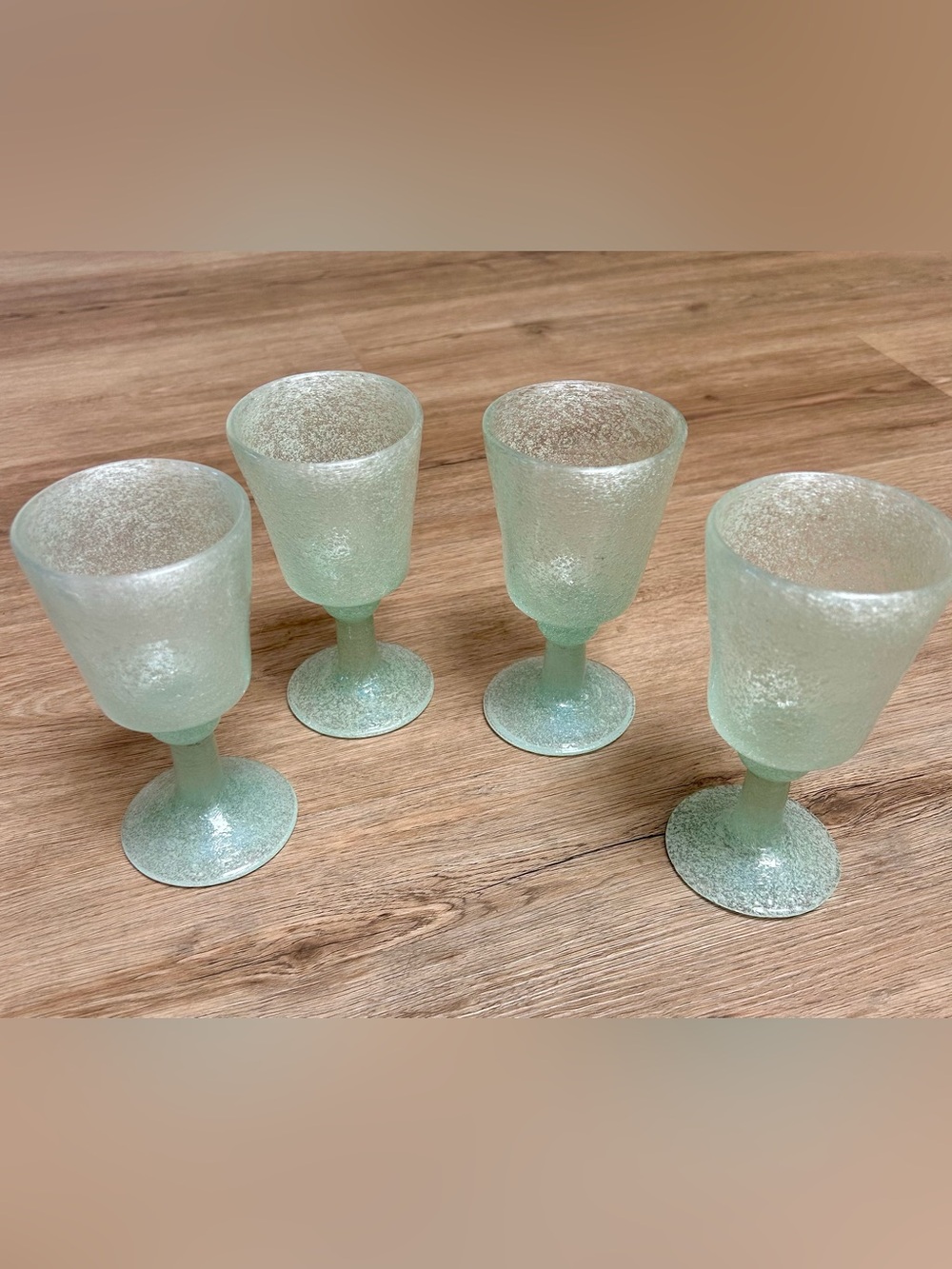 1930s Napoleone Martinuzzi Murano Pulegoso Glass Goblet Set of 4